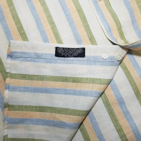 Jos A Bank Travelers Collection 100% linen striped - Picture 8 of 8